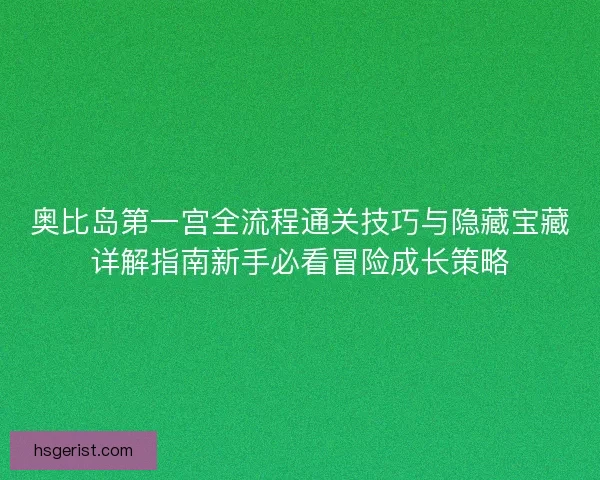 奥比岛第一宫全流程通关技巧与隐藏宝藏详解指南新手必看冒险成长策略